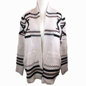 Love Stitch Chunky Ivory White Sweater Cardigan S